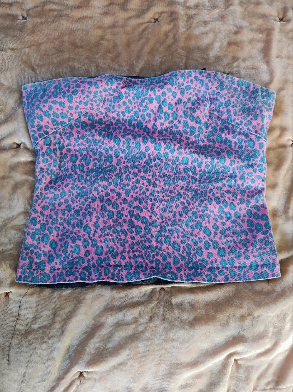 PIONEER Pink and Teal Leopard Print Skirt